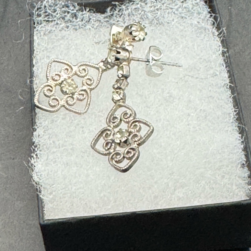 Elegant Silver and Crystal Dangle Earrings